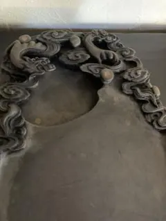 ◇端渓名硯◇収集家所蔵梅花坑天然眼雲龍硯石眼極厚巨大端渓硯古美術書