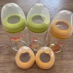 Pigeon 哺乳瓶 ガラス×2 プラスチック×1 150ml