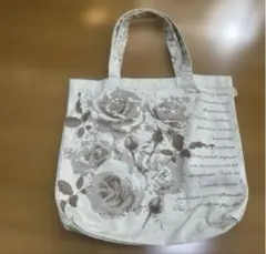 バラ柄　キャンバス　トートバッグ　エコバック