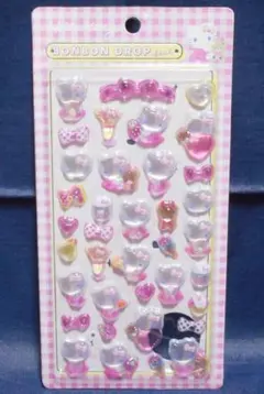 正規品　ハローキティ ピンク　ボンボンドロップシール　立体シール　3Dステッカー