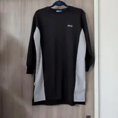 FILA 長袖ロングトップス ブラック/グレー