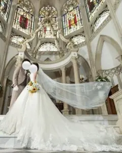 ブライダルベール 2m2層 コーム付き 結婚式ベール