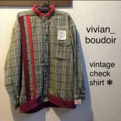 ◆1点物♪個性派リメイク×チェック柄フランネルシャツ◆古着USA
