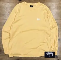 ロンT 古着 00s Stussy ステューシー M 両面 プリント 黄色 ロゴ