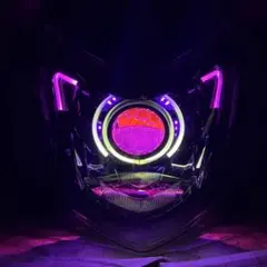 今日中」 シグナス3型 紫色 LED ヘッドライト プロジェクター