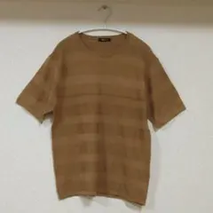 コムサイズム　ブラウン 　半袖 ニット　Tシャツ 　Мサイズのサムネイル