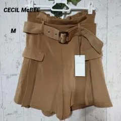 【CECIL McBEE】ライトブラウン ハイウエストショートパンツ