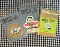 スヌーピーサーフショップ　ステッカー(小) ３枚セット