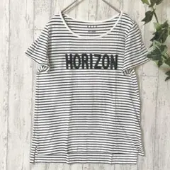 ELLE エル ボーダー Tシャツ HORIZONロゴ 半袖　40Lのサムネイル