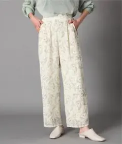 ［LOWRYSFARM］アート柄パンツ 透け感