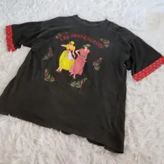 ヴィンテージ 古着 Tシャツ 半袖 グレー アジアン M ふるじょ ドッキング