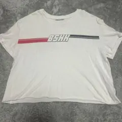 Bershka BSHKロゴ ホワイトTシャツ Lサイズ