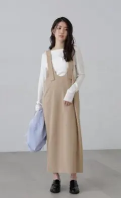 FREES MART サロペット ワンピース ベージュ