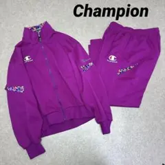90s champion セットアップ ジャージ ロゴ Y2K 上下 パープル