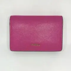 【美品】FURLA フルラ 名刺入れ カードケース ピンク レザー