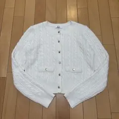カーディガン　ニット　ホワイト　M サイズ