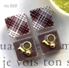 no.568 バレンタイン♡チョコレート ハンドメイド カボション（スクエア）