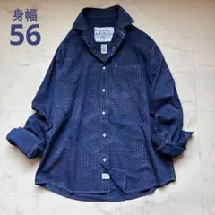 良品 フランクアンドアイリーン バンダナ柄 シャツ 綿100% 総柄 インディゴ