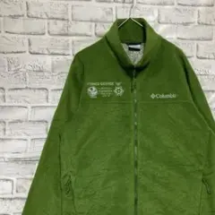 コロンビア　フリースジャケット　グリーンS ロゴ刺繍アウトドア903