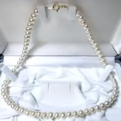 極美品 フォクシー 大珠二連パールネックレス 約9.3mm ホワイト 