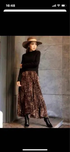 eimy istoire レオパードプリーツワンピース