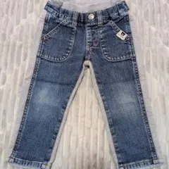 ミキハウス ダブルビー デニムパンツ 90cm ブルー グレー