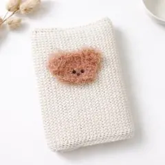 ブックカバー　ハンドメイド　文庫本用　ベージュ　犬