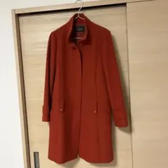 美品✨　lelian カシミヤ　コート　スタンドカラー　綺麗なオレンジのサムネイル