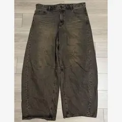 GU バレルレッグジーンズ 3XLブラウン