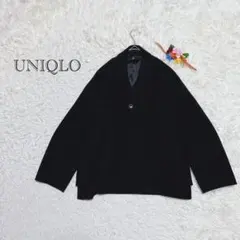 ユニクロ　ウールコート　ショート丈　ブラック　ゆったり　Mサイズ　オフィス　通勤