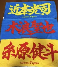 阪神タイガース　選手応援漢字タオル等3枚セット