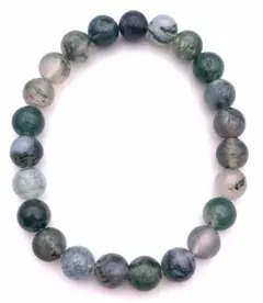 天然石モスアゲート（苔瑪瑙）AAA8mm玉のブレスレット