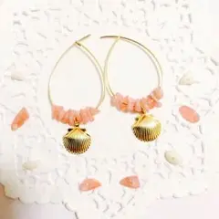 さざれ石ハワイアンピアス✧˖°選べる3色♡フープ型