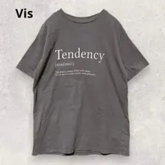 Vis ビス ロゴ Tシャツ M チャコールグレー シンプル カジュアル