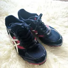 美白　ASICS スパイクシューズ ネイビー/ホワイト/ピンク　25.5cm