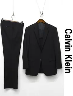 D611/美品 Calvin Klein スーツ スリム ストライプ 38 黒