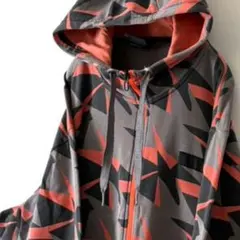 アディダス adidas 総柄 フルジップスウェット パーカー L 古着