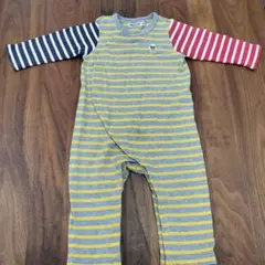 MIKIHOUSE ストライプロンパース 80