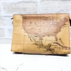 ★PRIMA CLASSE【プリマクラッセ】地図柄 セカンドバッグ 美品 レア