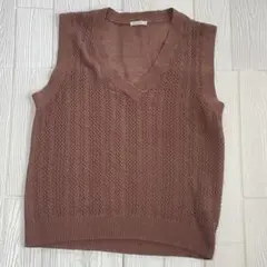 studioCLIP ブラウン Vネック サマー ベスト スタジオ クリップ F