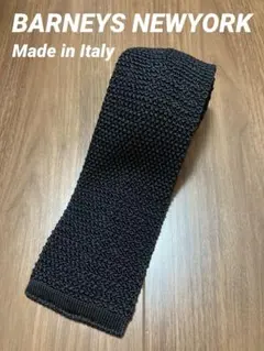 バーニーズニューヨーク　シルク100%ニットタイ　ブラック　イタリア製のサムネイル
