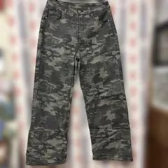 DAZY カモフラージュ ハイウエスト ワイドパンツ