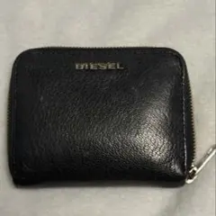 DIESEL ミニ財布 本革 レザー 黒 ラウンドジップ コインケース 小銭入れのサムネイル