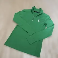 未使用品　ラルフローレンPOLOGOLFハーフジップ　緑長袖ストレッチシャツのサムネイル