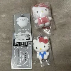 ハローキティ めじるしアクセサリー カラビナ フロッキー マスコット