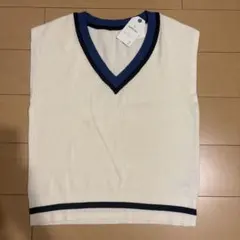 ships any ニットＶネックベスト新品　シップス　レディース　ブルーライン