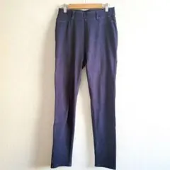 無印良品　MUJI スキニーパンツ　ウエストゴム　ストレッチ　ネイビー　L