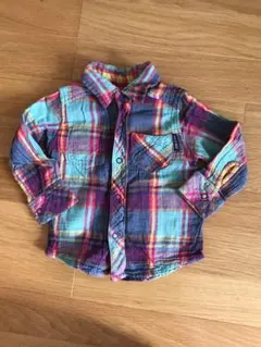 最終値下げリバーシブル、チェックシャツ 90