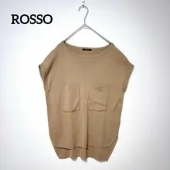 URBAN RESEARCH ROSSO ニットベスト Fキャメル ボートネック