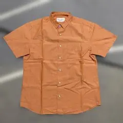 【美品】アーバンリサーチ 日本製 リネン混 半袖シャツ オレンジ系 サイズ40